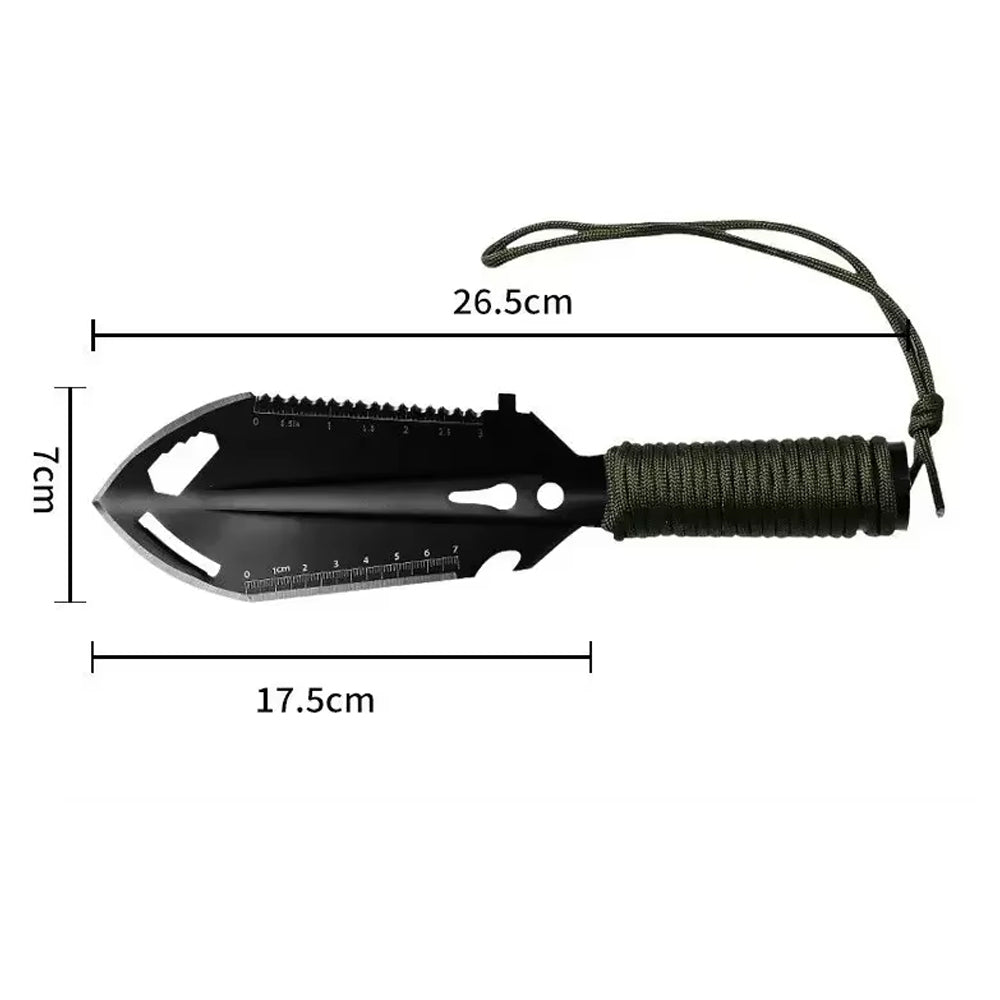 Black Multitool 6 in 1 Shovel 7x26.5CM Portable Camping Hiking Garden Shovel