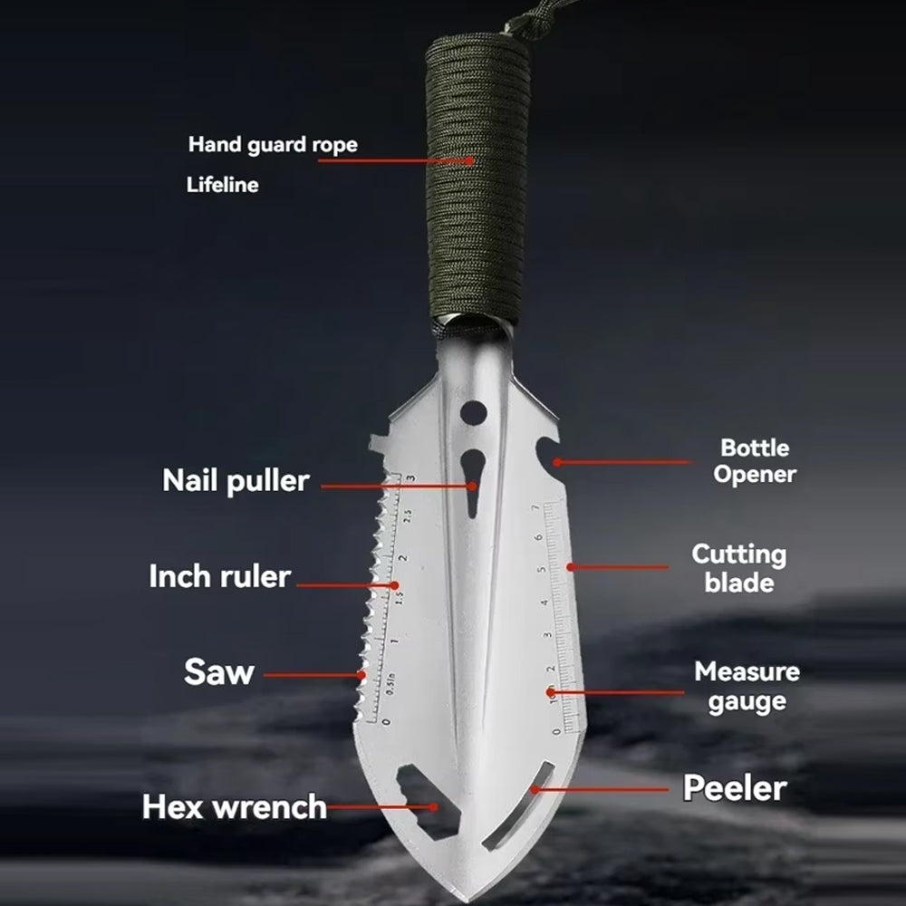 Silver Multitool 6 in 1 Shovel 7x26.5CM Portable Camping Hiking Garden Shovel