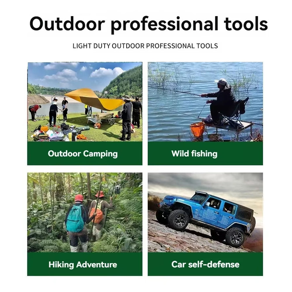 Black Multitool 6 in 1 Shovel 7x26.5CM Portable Camping Hiking Garden Shovel