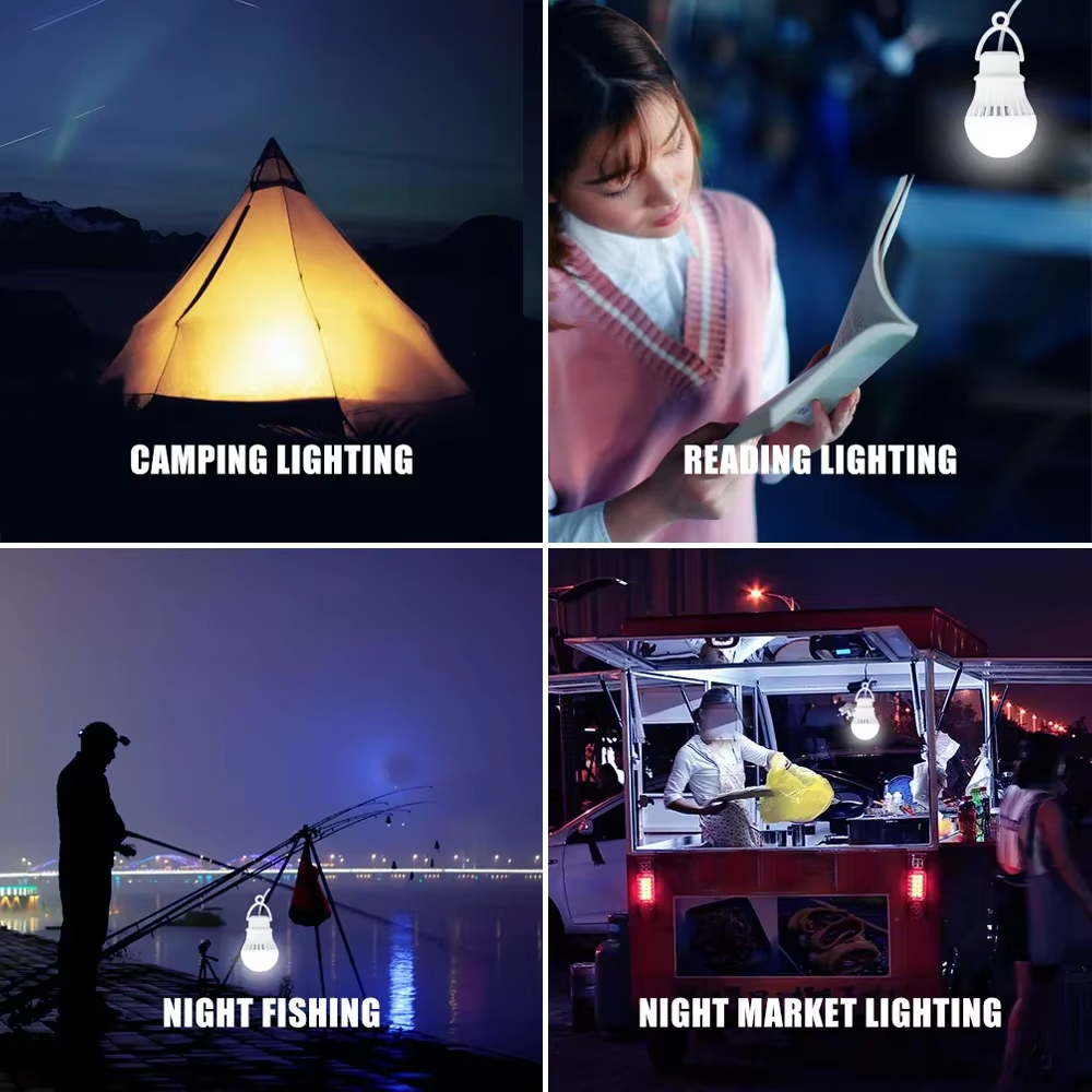 3 x USB 5w Cool White Light Bulb with 1.5 Meter Cable Ideal for Camping (3pcs)