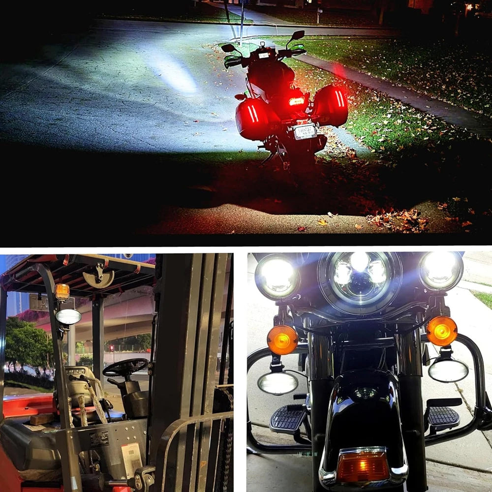 1 x Oval LED Work Lights 14x11CM 12V-24V 144W 6000K 3 Modes LED Work Light