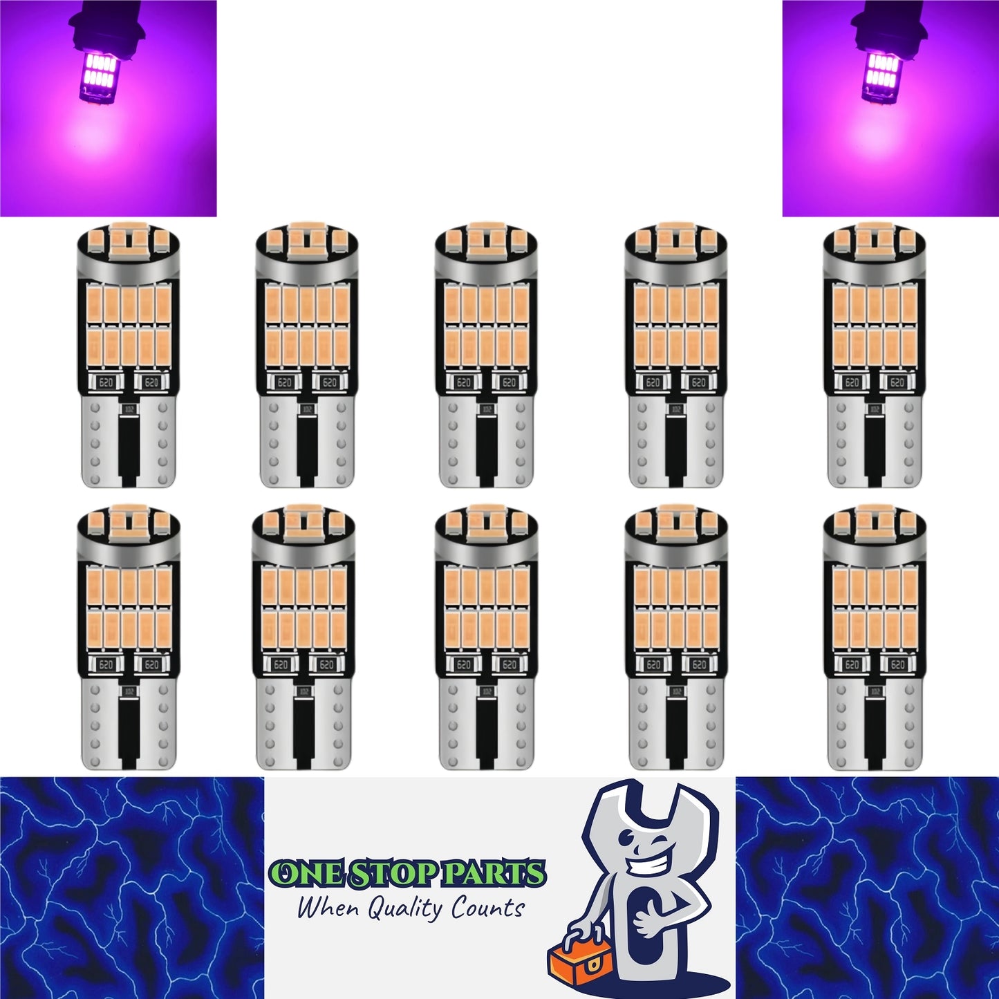 10 x T10 Pink 26smd 4014 Style Super Bright T10 LED Globes (10pcs)
