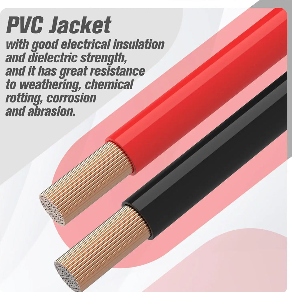 Pair 1.2M 4AWG Car Battery Cable Black Red Silicone Cable with M10 Eye Terminals