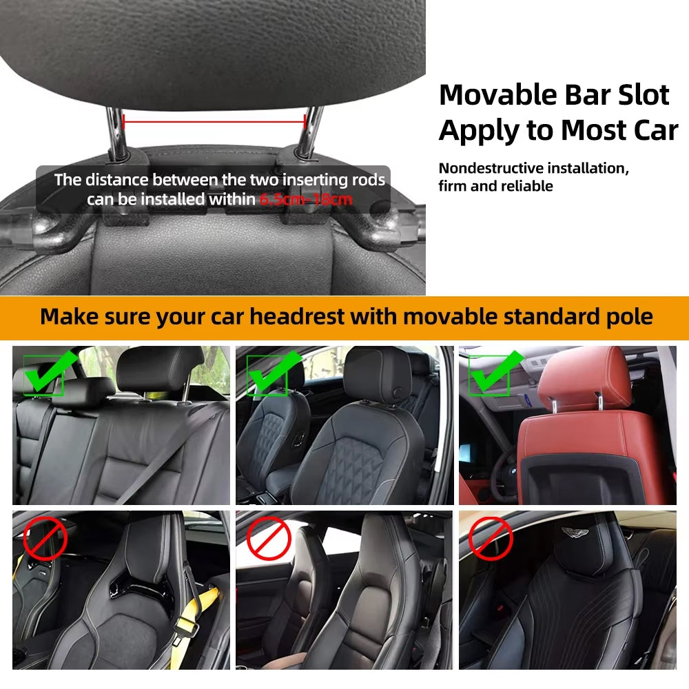 Black Car Neck Headrest Pillow Fabric Side Sleeper Pillow Cushion for Kid Adult
