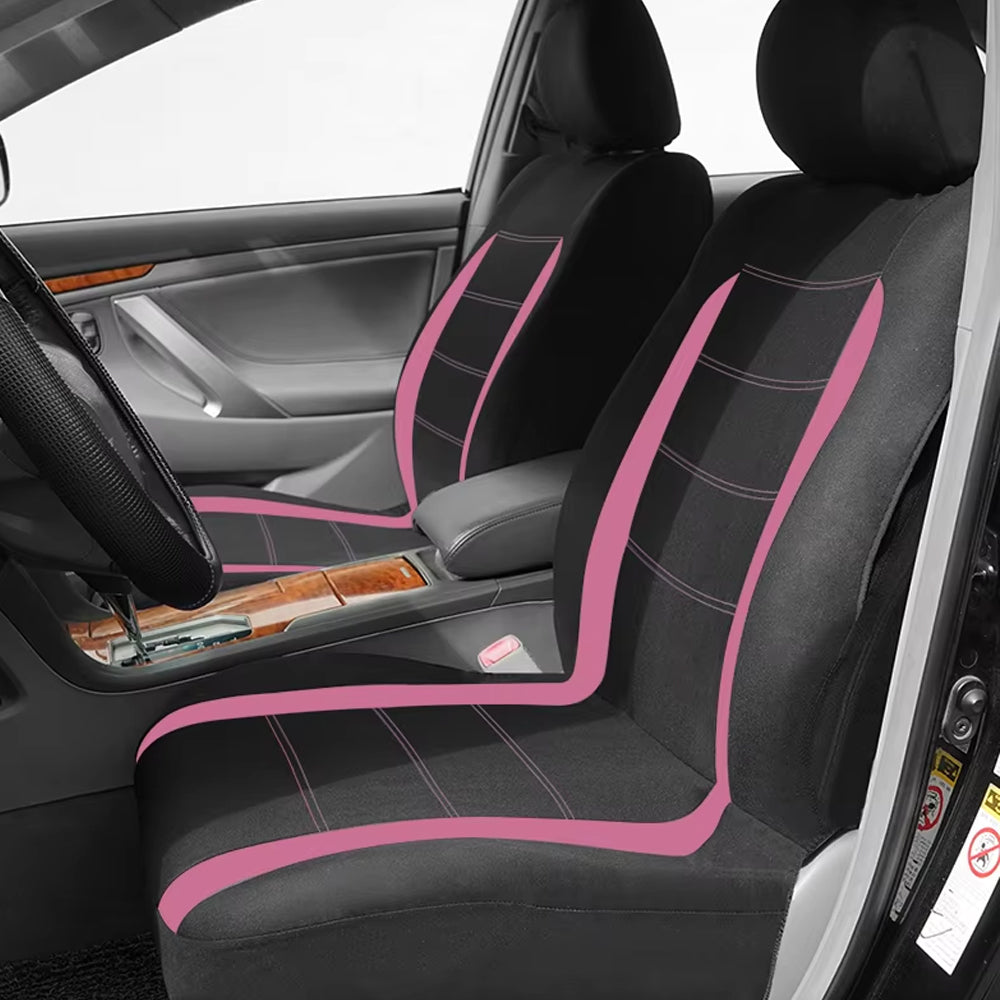 2 Seats Pink Car Seat Covers Universal Size Fit For Most Car SUV Truck Van