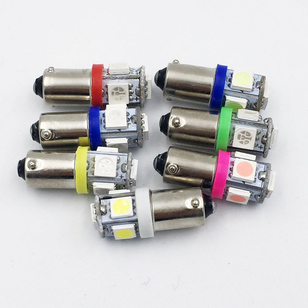 10 x BA9S PINK/PURPLE 24V 5SMD 360 DEGREE LIGHT 88LM FOR PARKERS OR DASH 10pcs