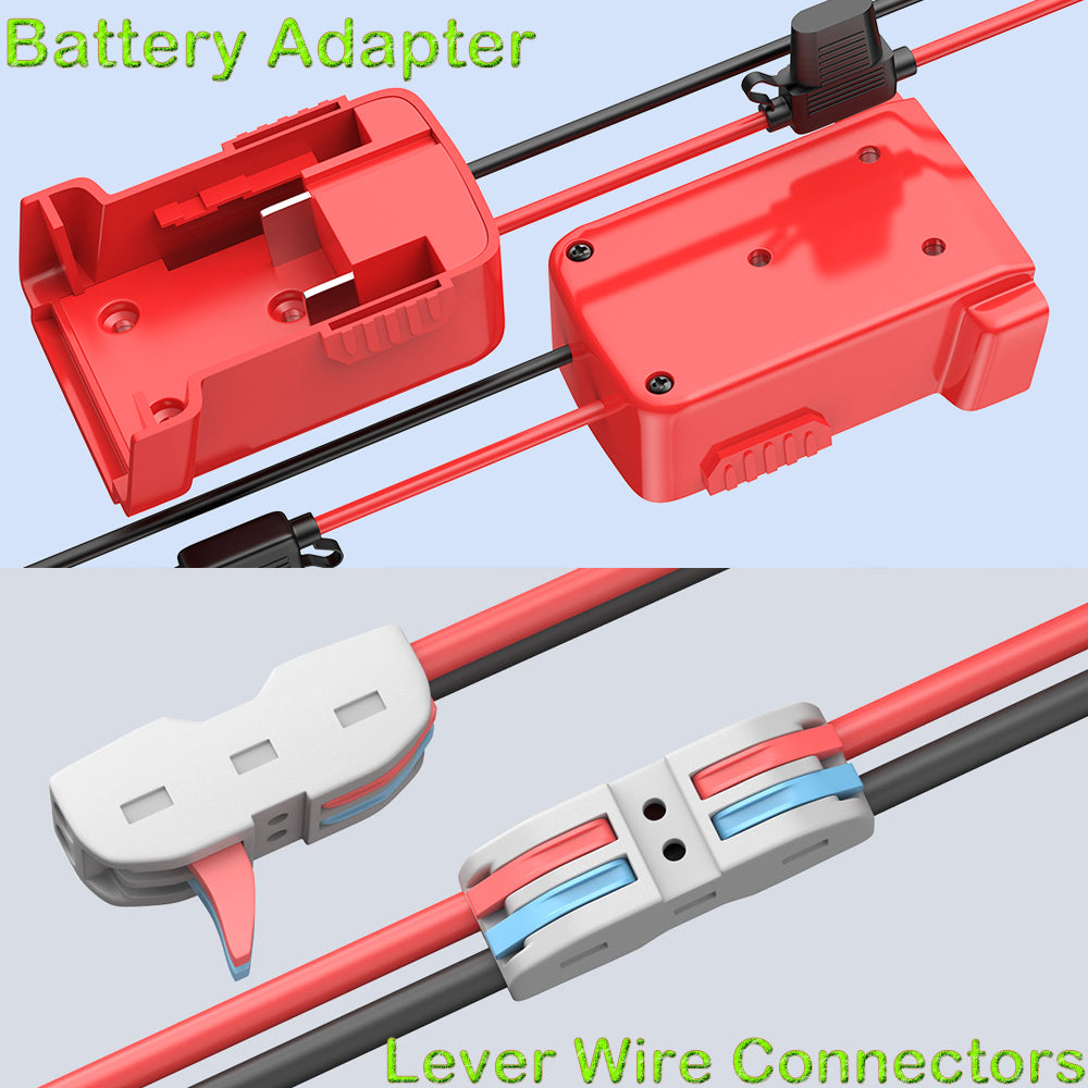 2 x Power Wheel Battery Adapter for Milwaukee M18 Battery Converter 18V Adapter