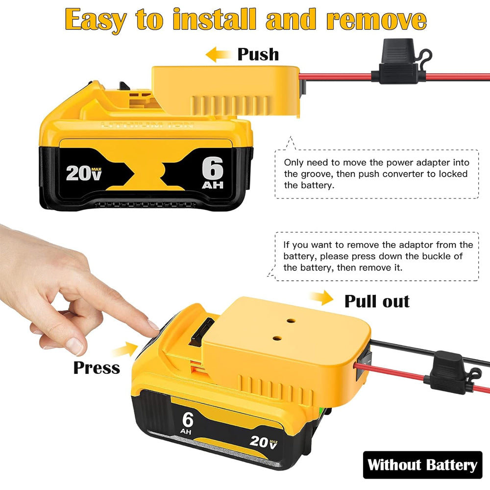 2 x Power Wheel Battery Adapters Converter with Switch for Milwaukee M18 Battery