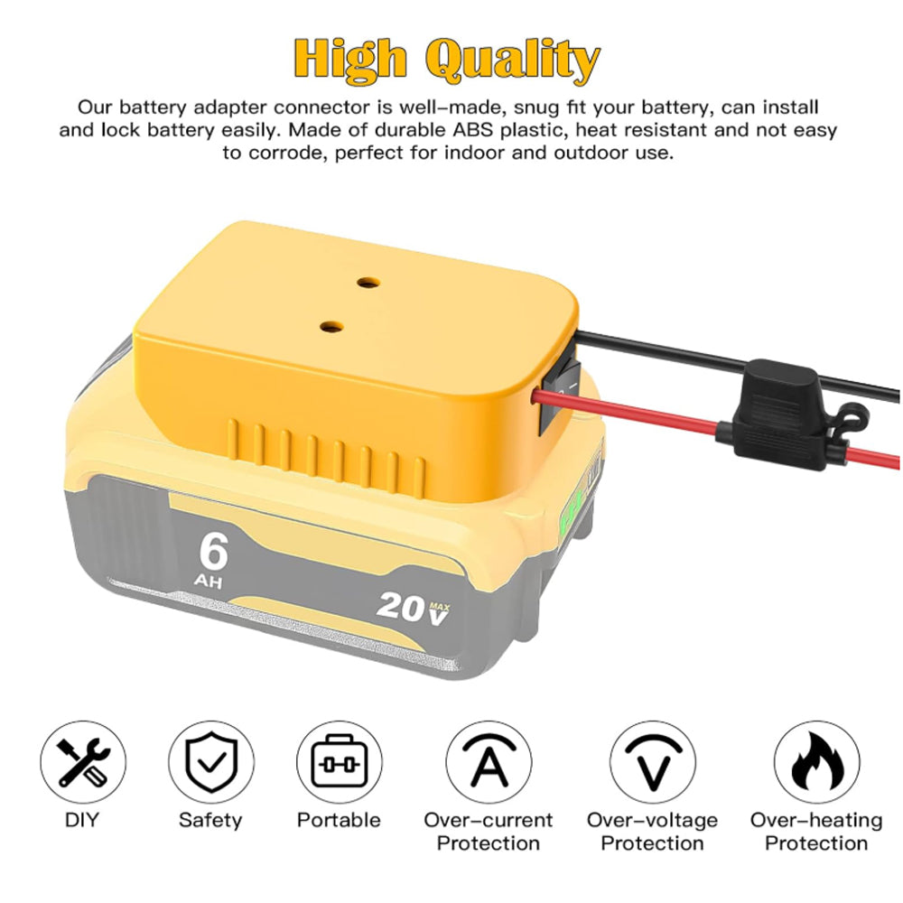 2 x Power Wheel Battery Adapters Converter with Switch for Milwaukee M18 Battery