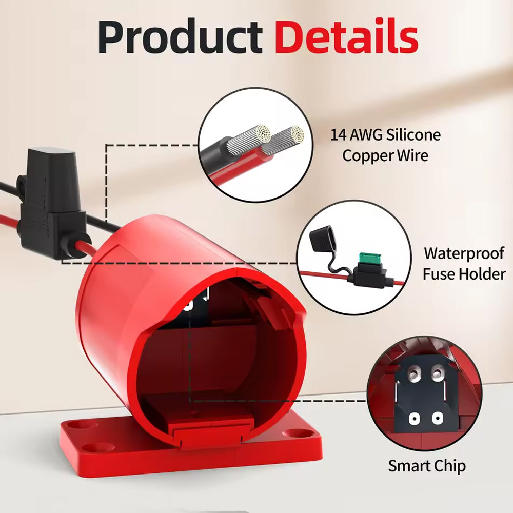 2 x Power Wheel Battery Adapter for Milwaukee M12 Battery Converter 12V Adapter
