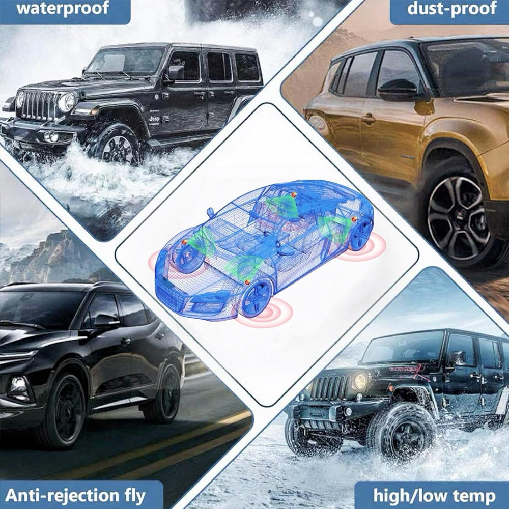 Tyre Pressure Monitor System TPMS Solar USB Tire Alarm with 4 Internal Sensors
