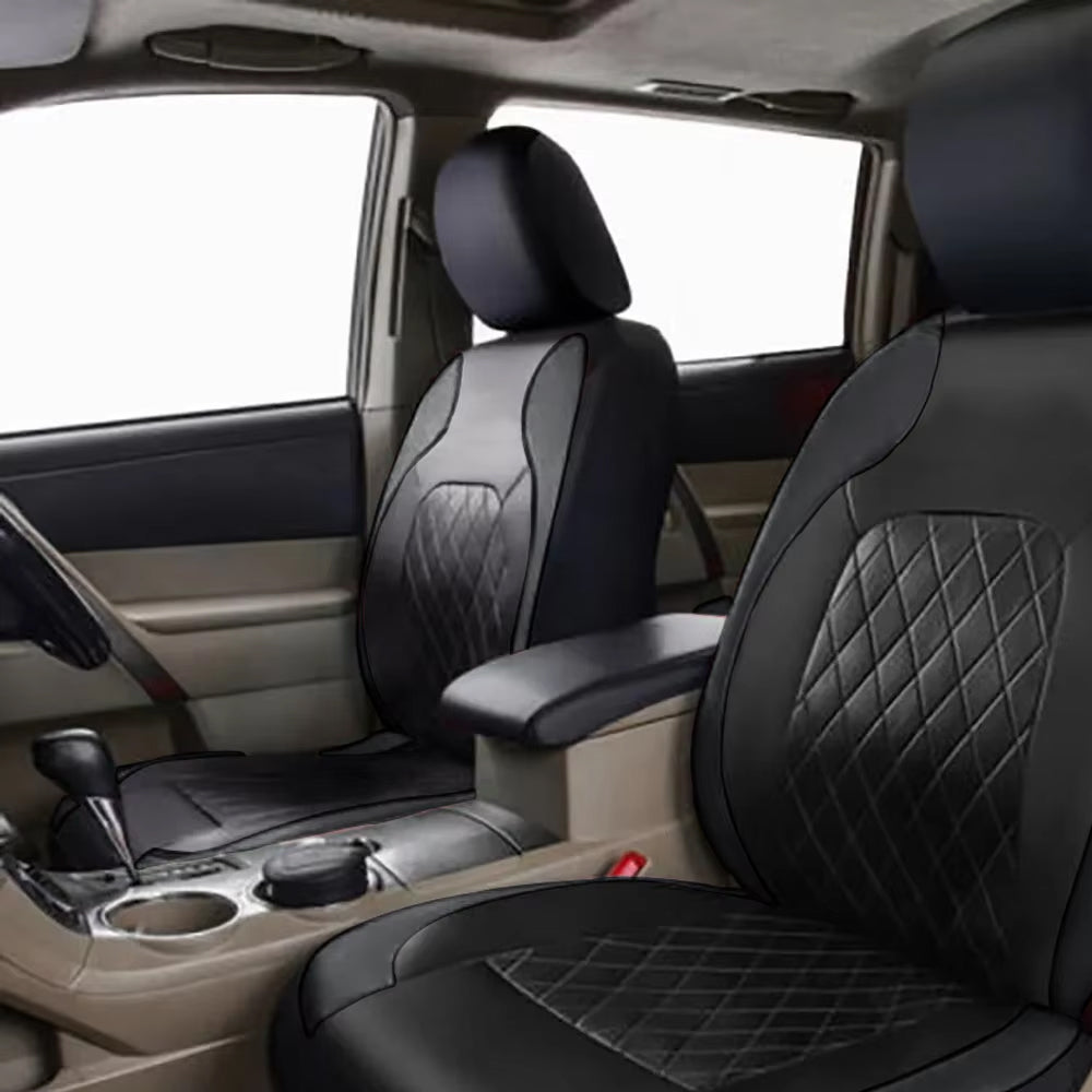 Black PU Leather Car Seat Cover Full Surrounded Seat Protector Universal Size