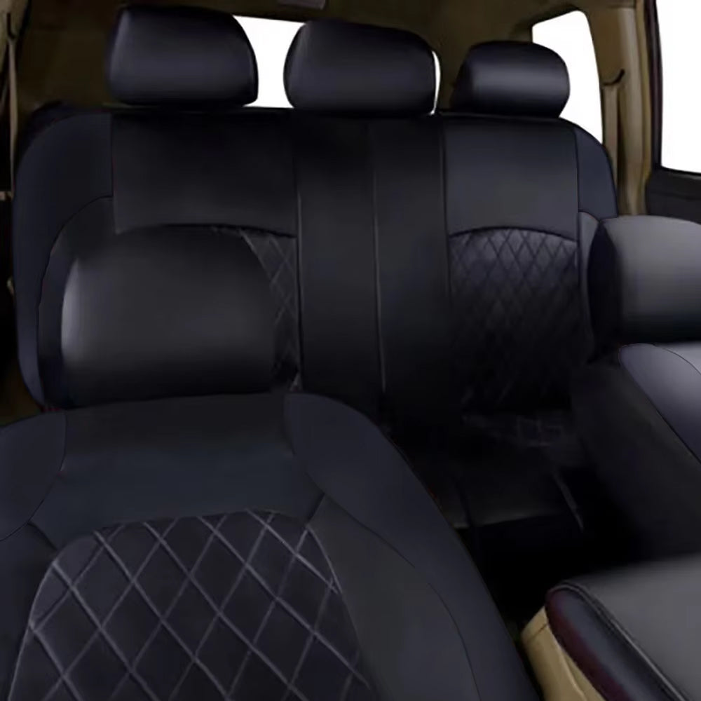 Black PU Leather Car Seat Cover Full Surrounded Seat Protector Universal Size