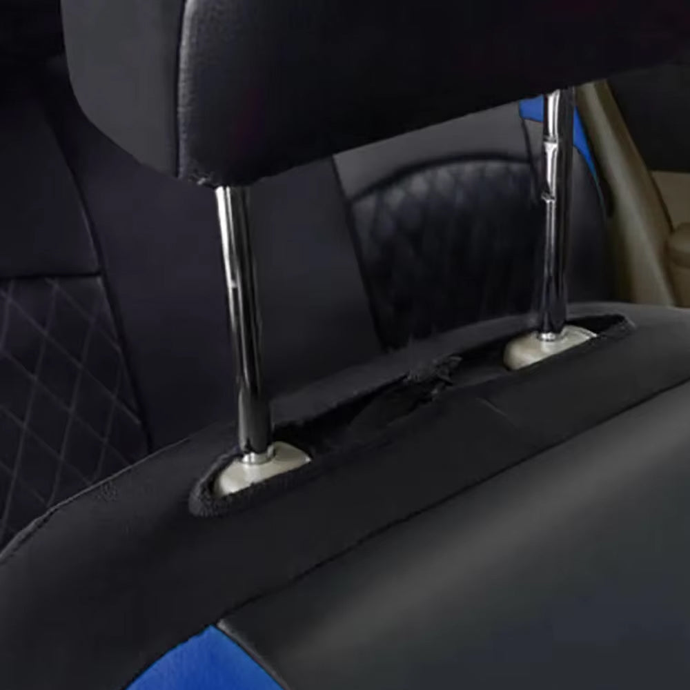 Blue PU Leather Car Seat Cover Full Surrounded Seat Protector Universal Size