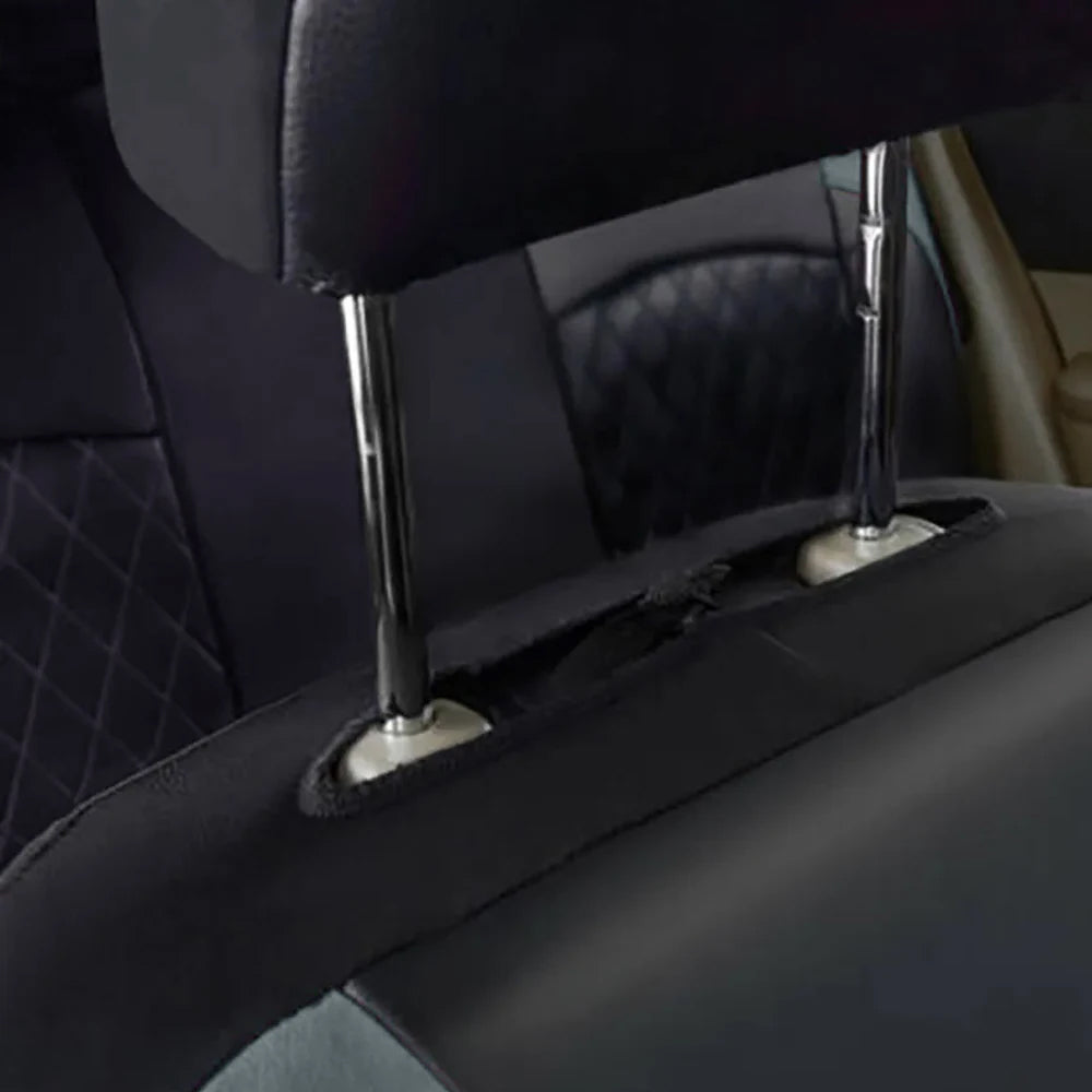 Grey PU Leather Car Seat Cover Full Surrounded Seat Protector Universal Size