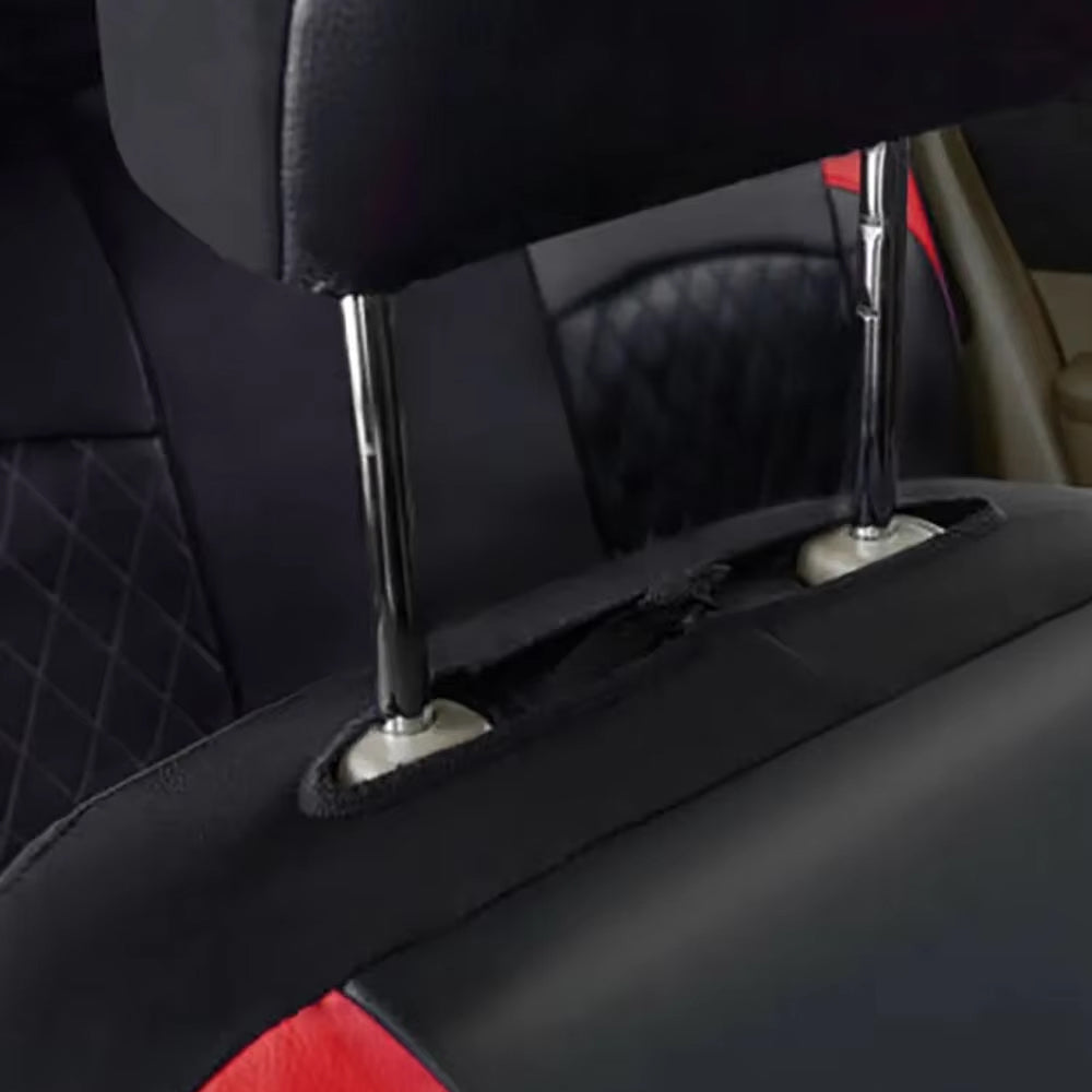 Red PU Leather Car Seat Cover Full Surrounded Seat Protector Universal Size