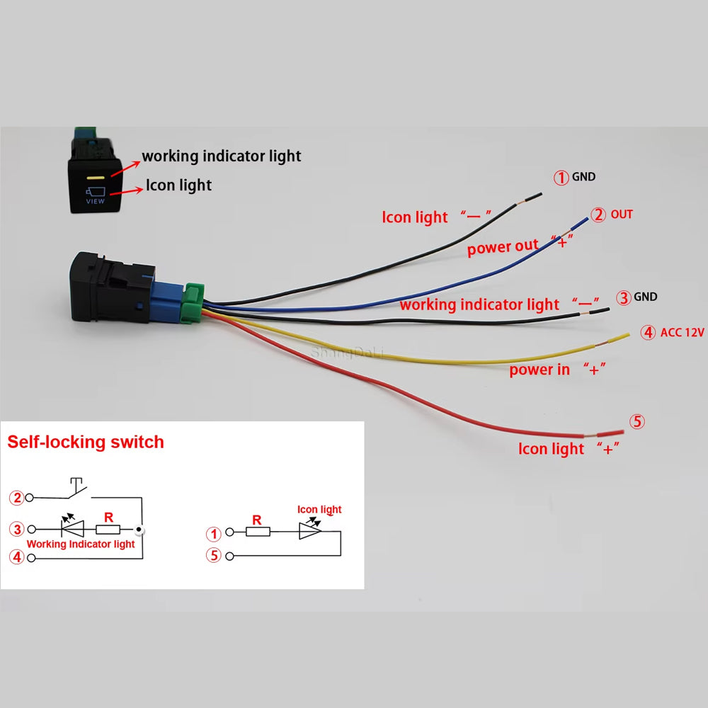 1 x Car LED Light Push Button Switch for Toyota Camry 2018 Rav4 2020 Prado 150