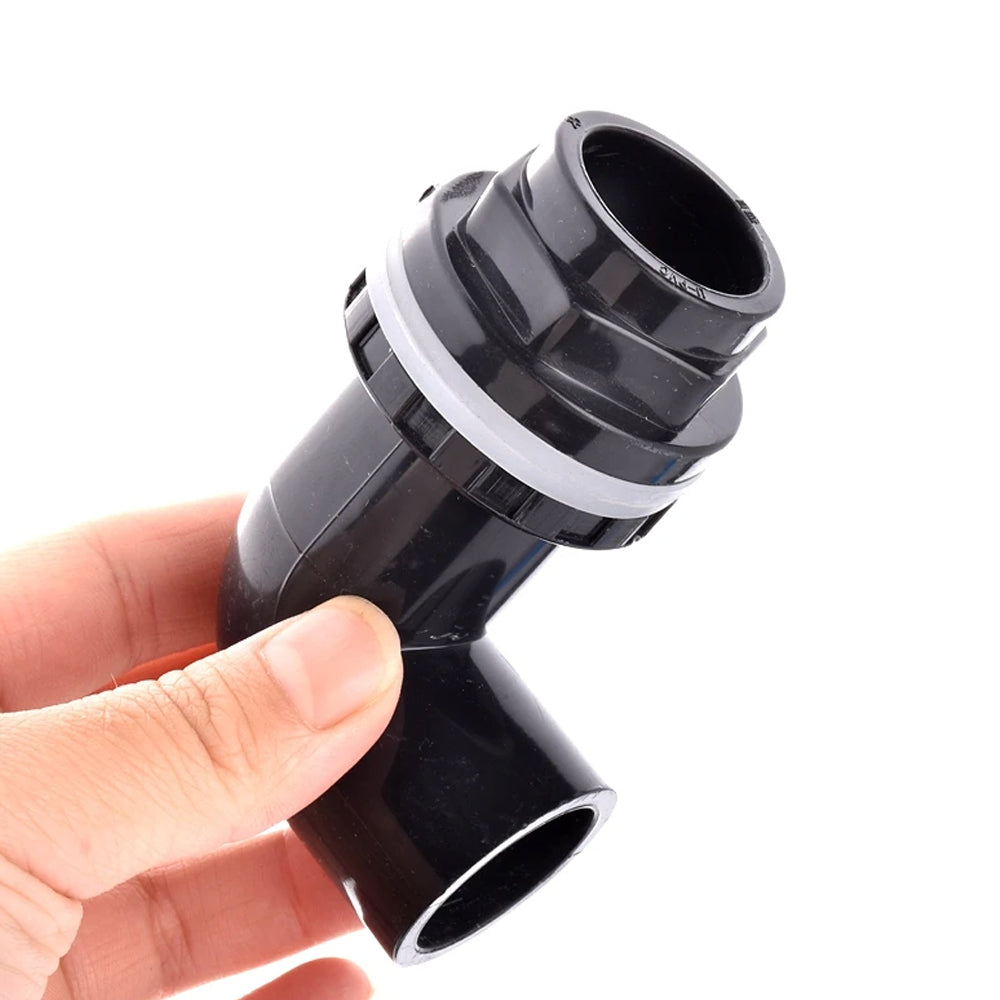 ID50mm White PVC Aquarium 90° Elbow Drainage Connector Fish Tank Overflow Joint