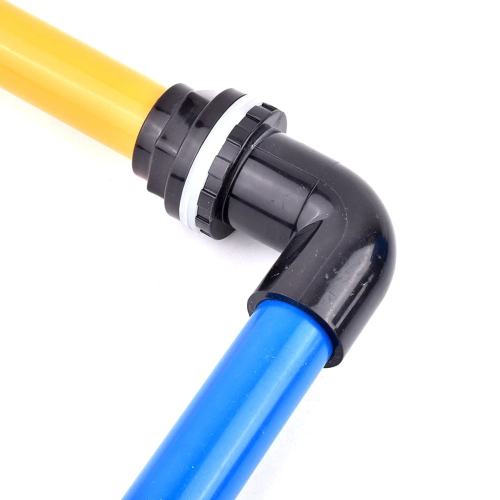ID50mm White PVC Aquarium 90° Elbow Drainage Connector Fish Tank Overflow Joint