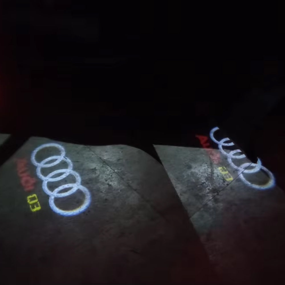 2 x Audi LED Car Door Light Welcome Light Laser Projector Lamp with Audi Q3 logo