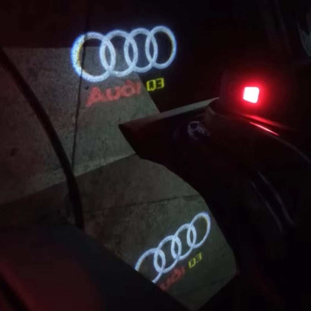 2 x Audi LED Car Door Light Welcome Light Laser Projector Lamp with Audi Q3 logo