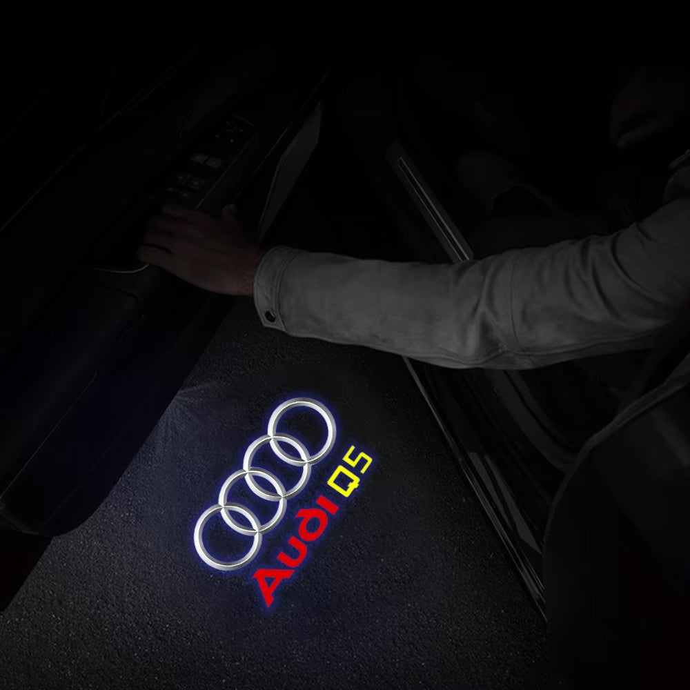 2 x Audi LED Car Door Light Welcome Light Laser Projector Lamp with Audi Q5 logo