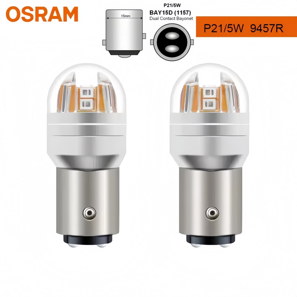 2 x OSRAM 1157 BAY15D Red LED Globes 12V P21/5W LED Signal Light Stop/Tail Lamp