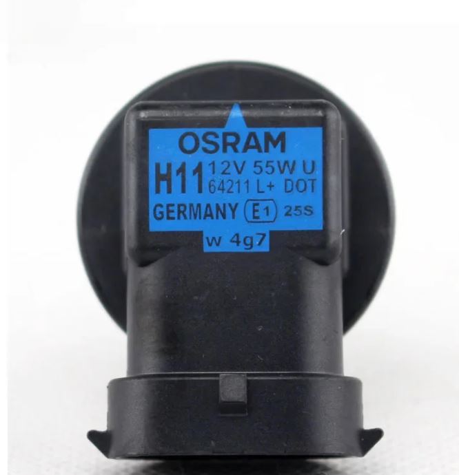 2 x Osram 12v H11 55w Halogen Clear Globes 3200k original 64211 (2pcs)