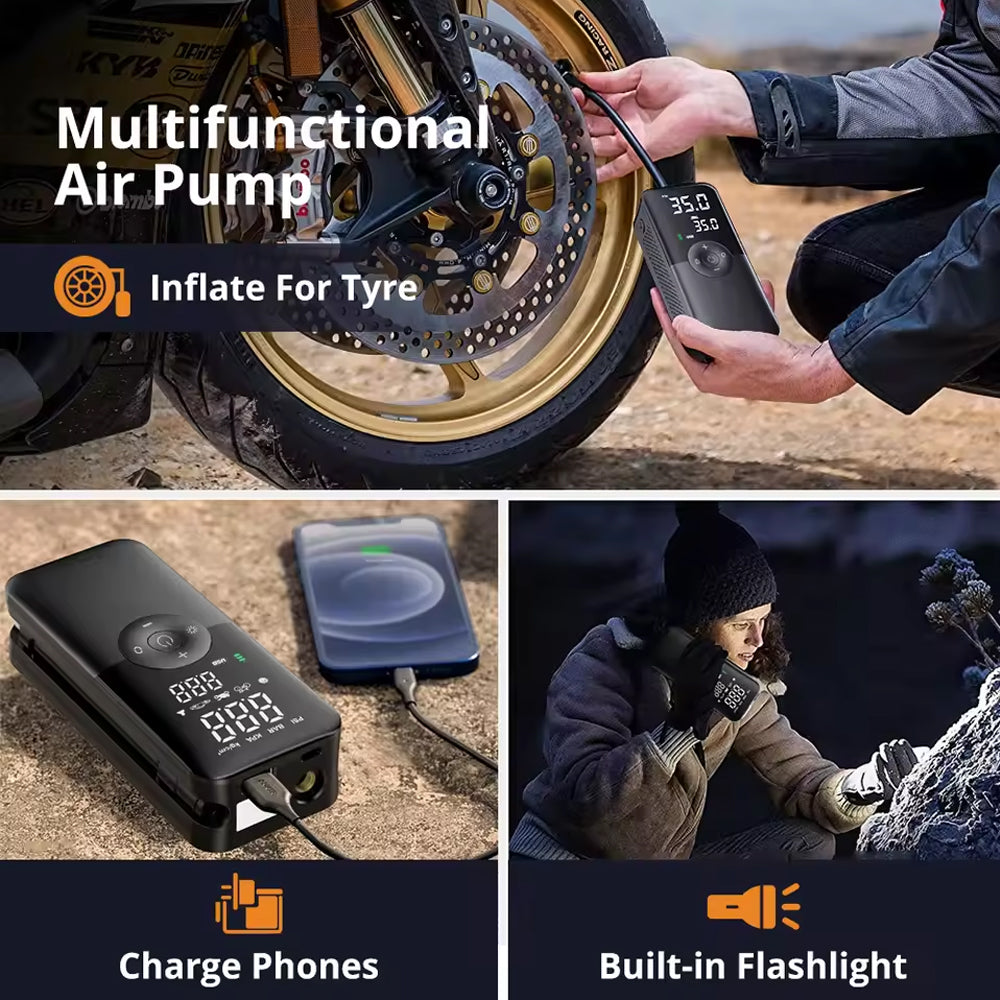 Rechargeable Portable Tire Inflator 150psi Air Pump Compressor Car Bicycle Ball