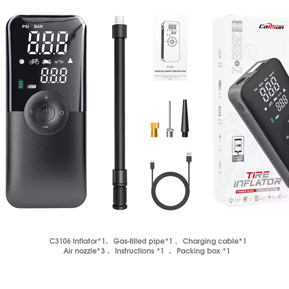Rechargeable Portable Tire Inflator 150psi Air Pump Compressor Car Bicycle Ball