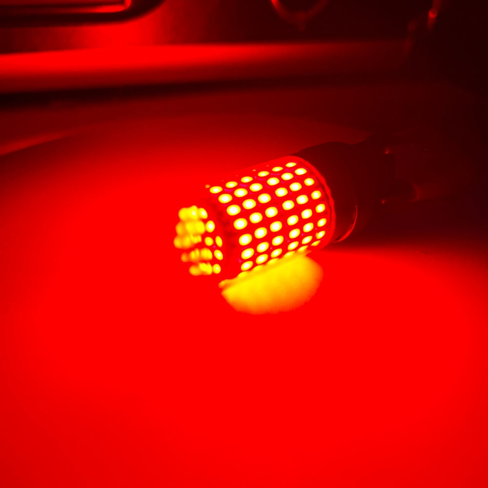 2 x 3156 P27W 12V 2100LM Red LED 144SMD CANBUS 360 degree super Bright (2pcs)