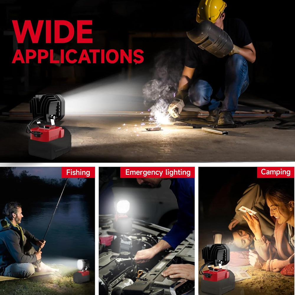 1 x 40W LED Work Light 12-24V 6500K 6000LM Compatible with Milwaukee 18V Battery