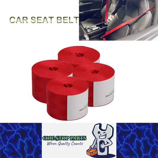 4 x 3.6M Red Strengthen Car Seat Belt Webbing Fabric Racing Car Safety Seat Belt