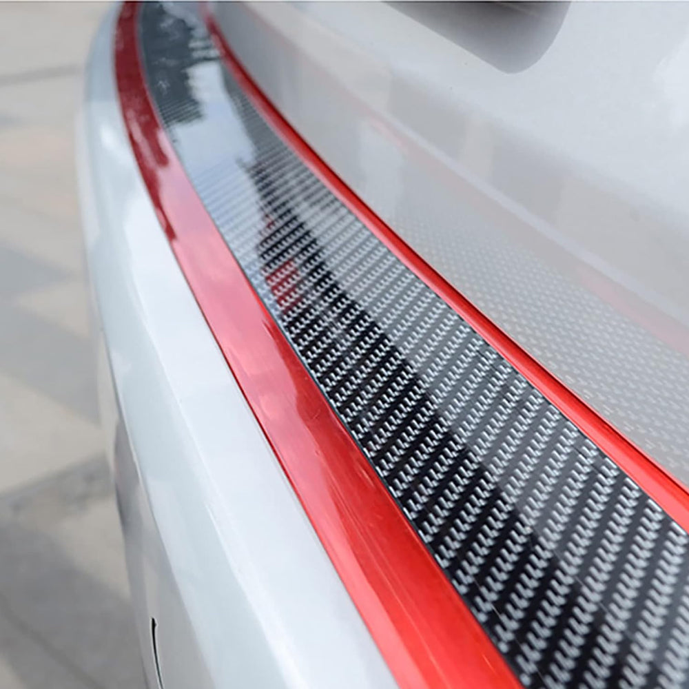 1m x3cm Red Carbon Fiber Car Door Sill Protector Tape Anti Scratch Strip Sticker