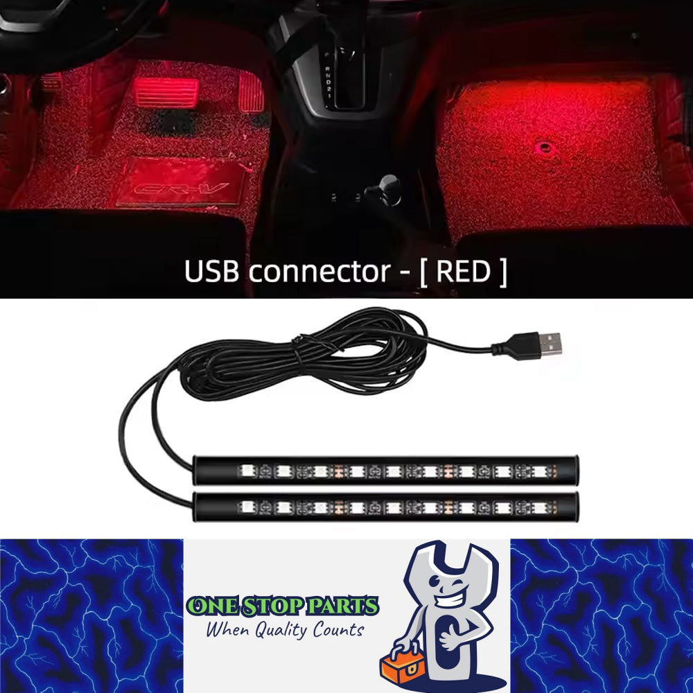 Red LED Car Foot Light LED Interior Decoration Backlight USB Atmosphere Lamp