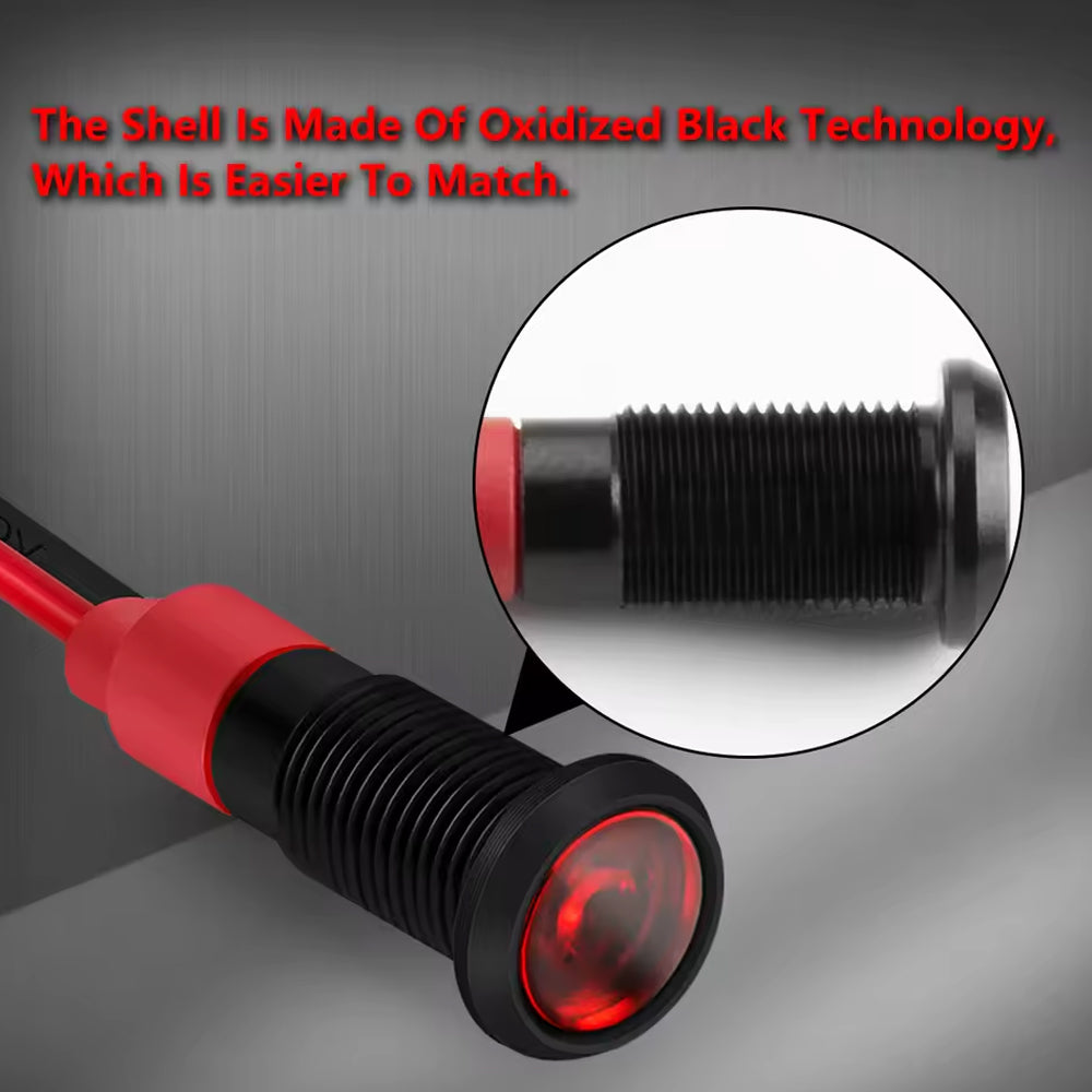10 x Red LED Indicator Light 6mm Metal 12V Red Pilot Lamp IP67 Car Boat Marine