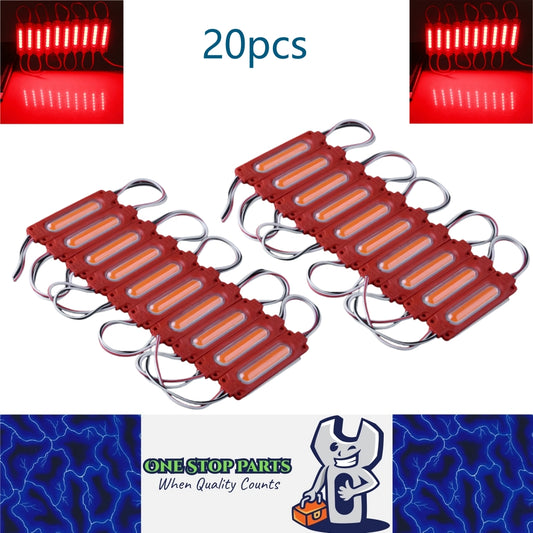 20 x 12v Red Adhesive Super Bright LED COB Modules (20pcs)