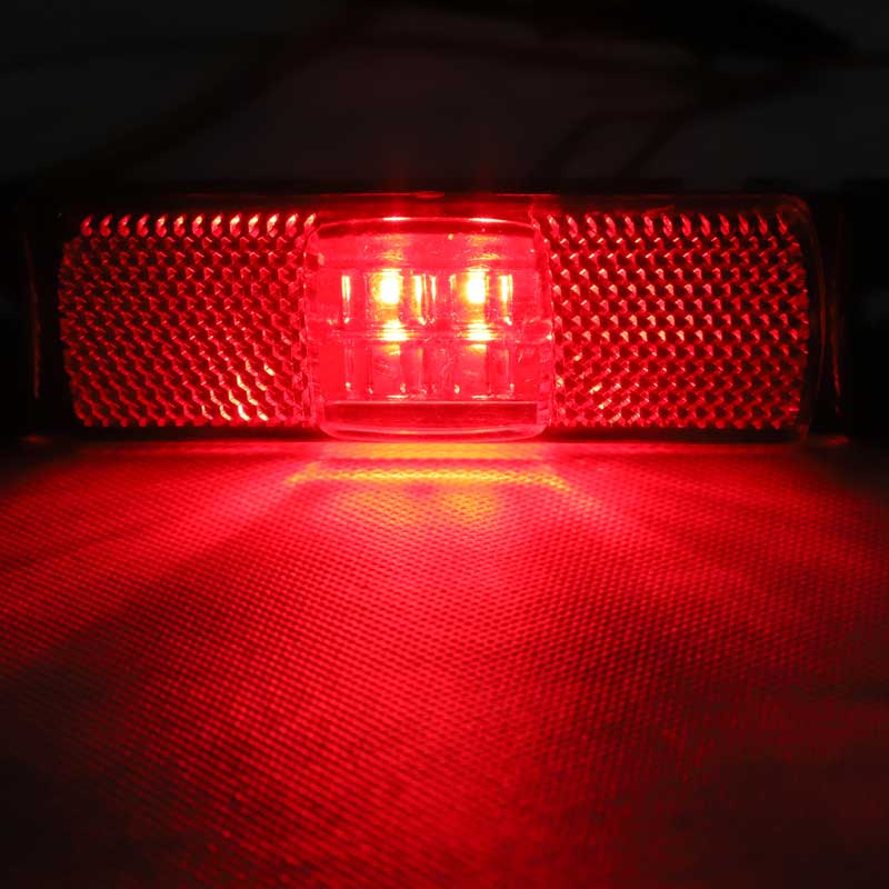 4 x Screw on Red Reflector with 12V/24V 4 LEDs Red Side Marker Lights