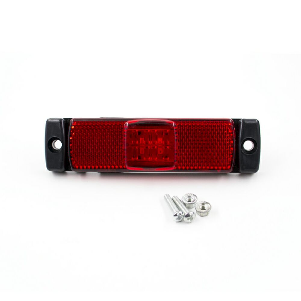 4 x Screw on Red Reflector with 12V/24V 4 LEDs Red Side Marker Lights