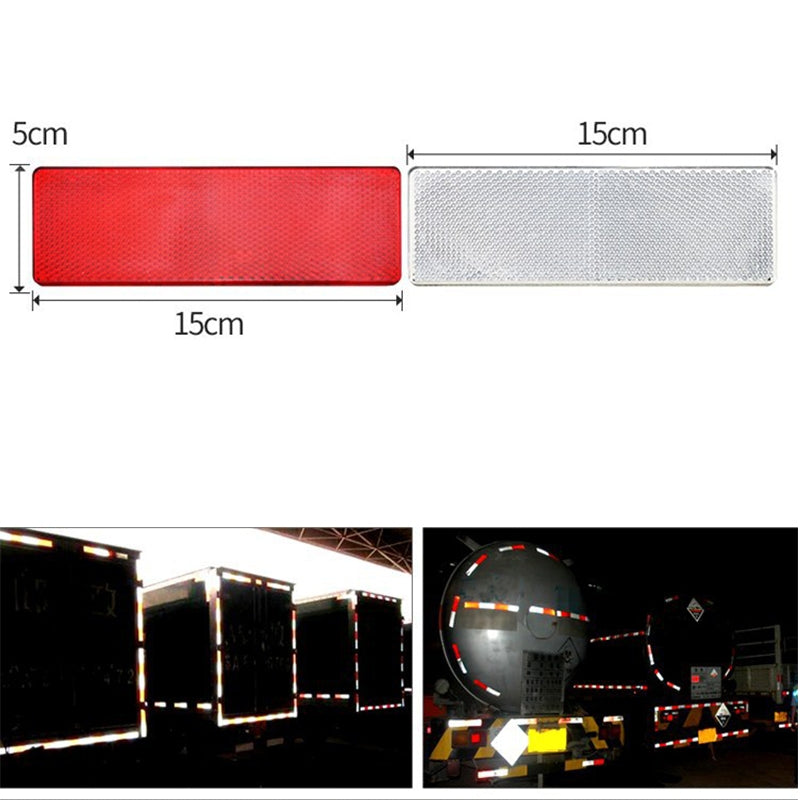 8 X Red Reflectors Adhesive Backing Stick on Red Reflectors 150x50mm 8pcs