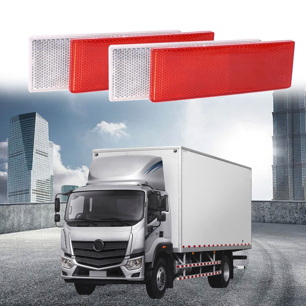 8 X Red Reflectors Adhesive Backing Stick on Red Reflectors 150x50mm 8pcs