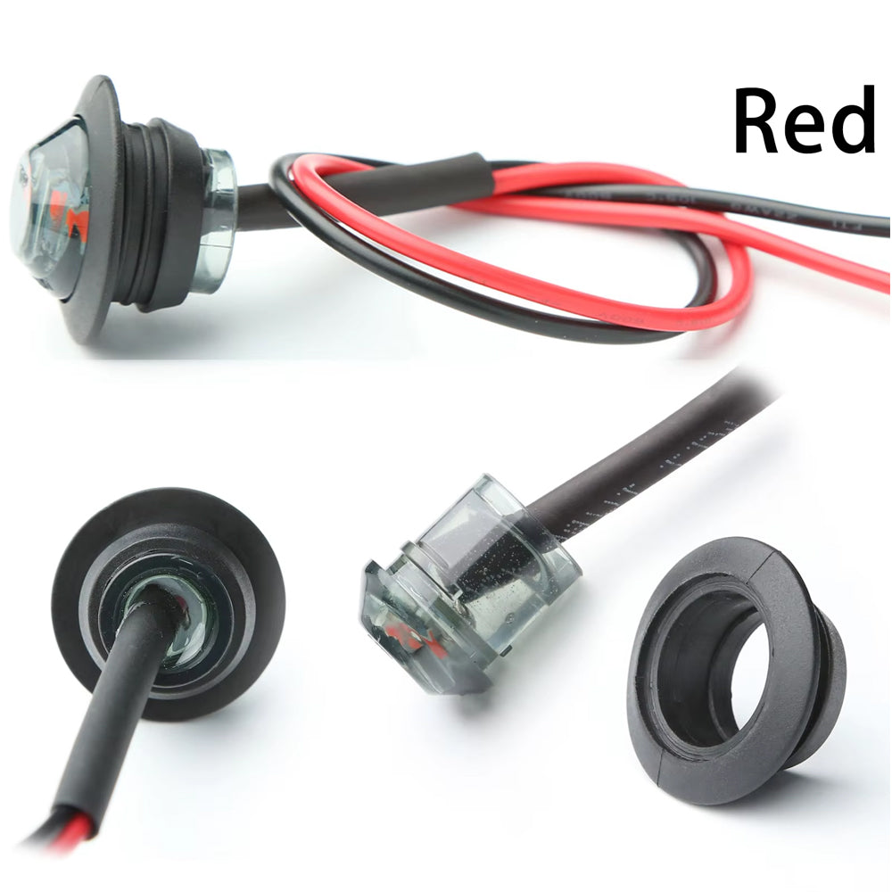 50 x Red Round LED Rear Marker Lamps 1.91CM 3LED 12V LED Rear Marker Lights