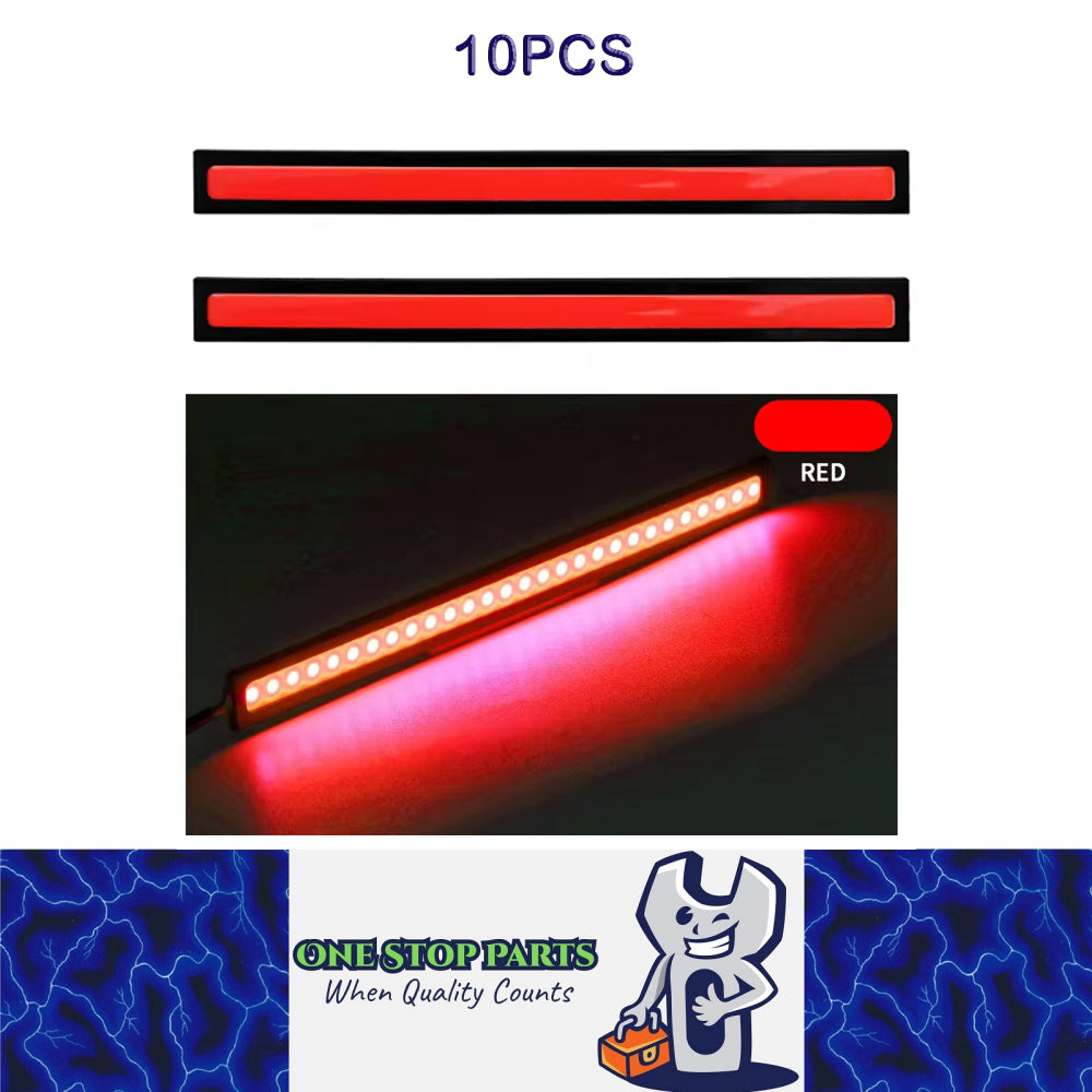 10 x 17CM Red LED DRL Daytime Running Light Decorative Aluminum 12V Strip Lamp