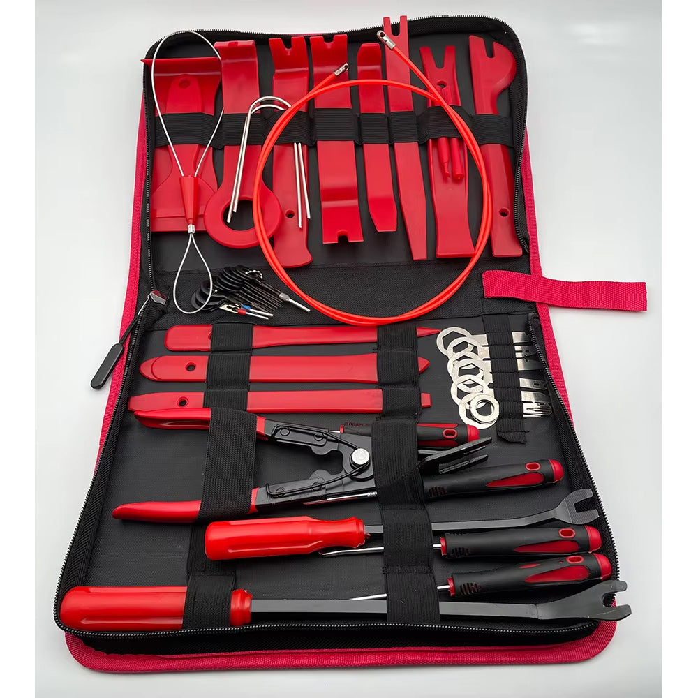 Red Hand Tool Set Pry Disassembly Tool Interior Door Clip Panel Trim Dashboard