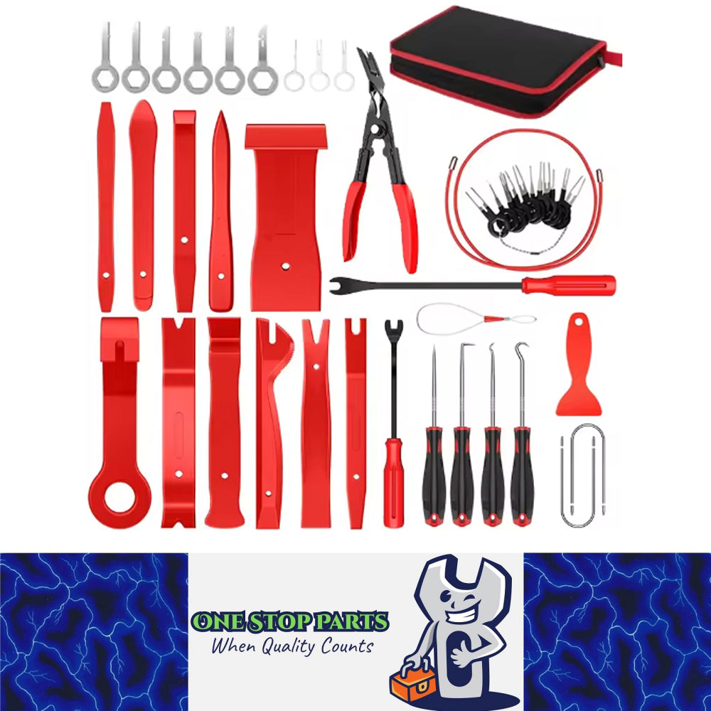 Red Hand Tool Set Pry Disassembly Tool Interior Door Clip Panel Trim Dashboard