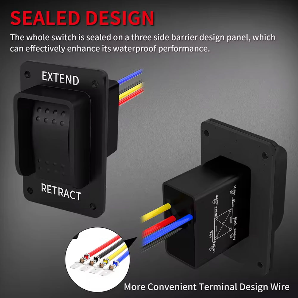 Reverse Polarity Switch 12V DPDT Momentary 3 Position ON/OFF/ON Rocker Switch