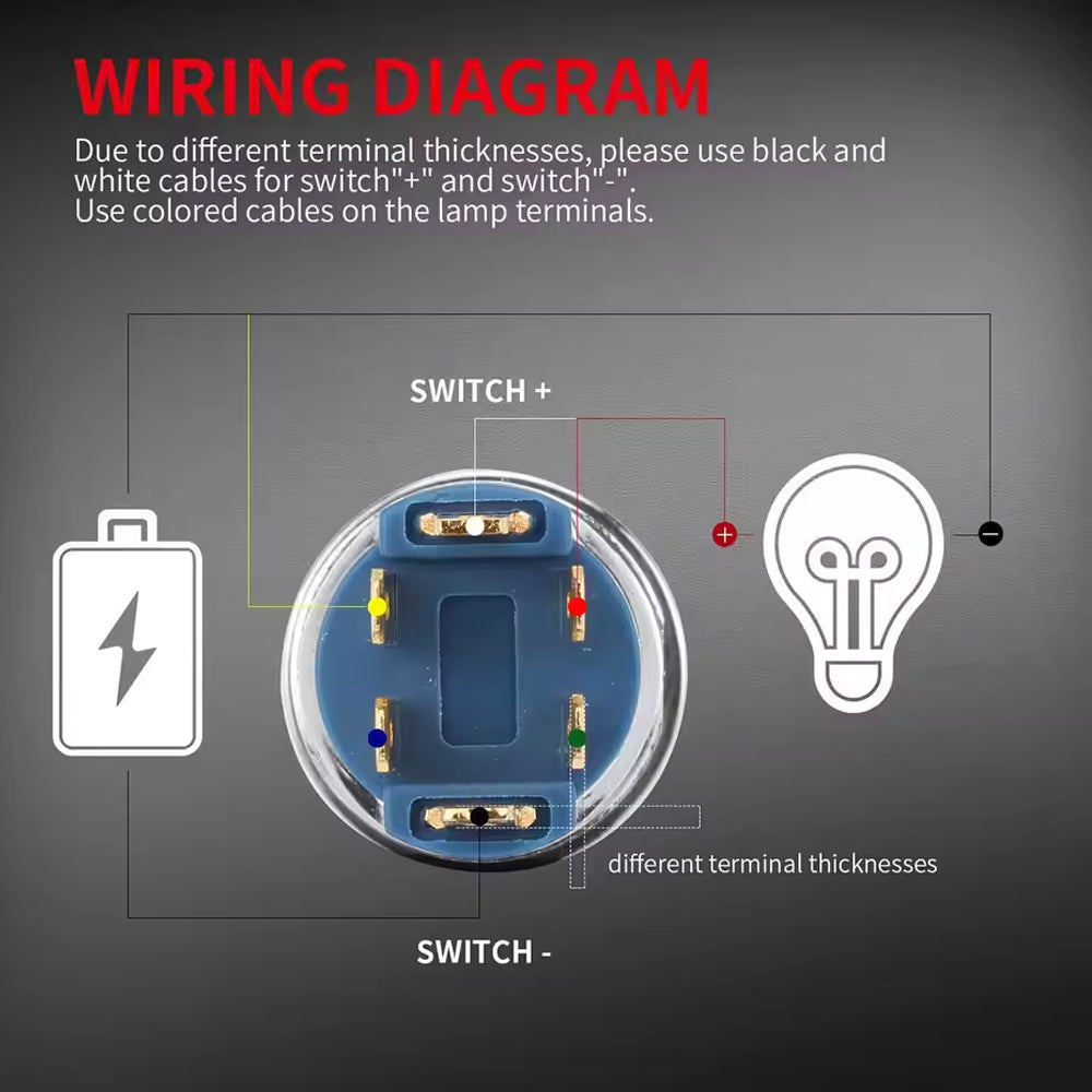 1 x RGB LED Toggle Switch 16mm 12V 24V SPST On/Off IP67 for Car Marine Boat