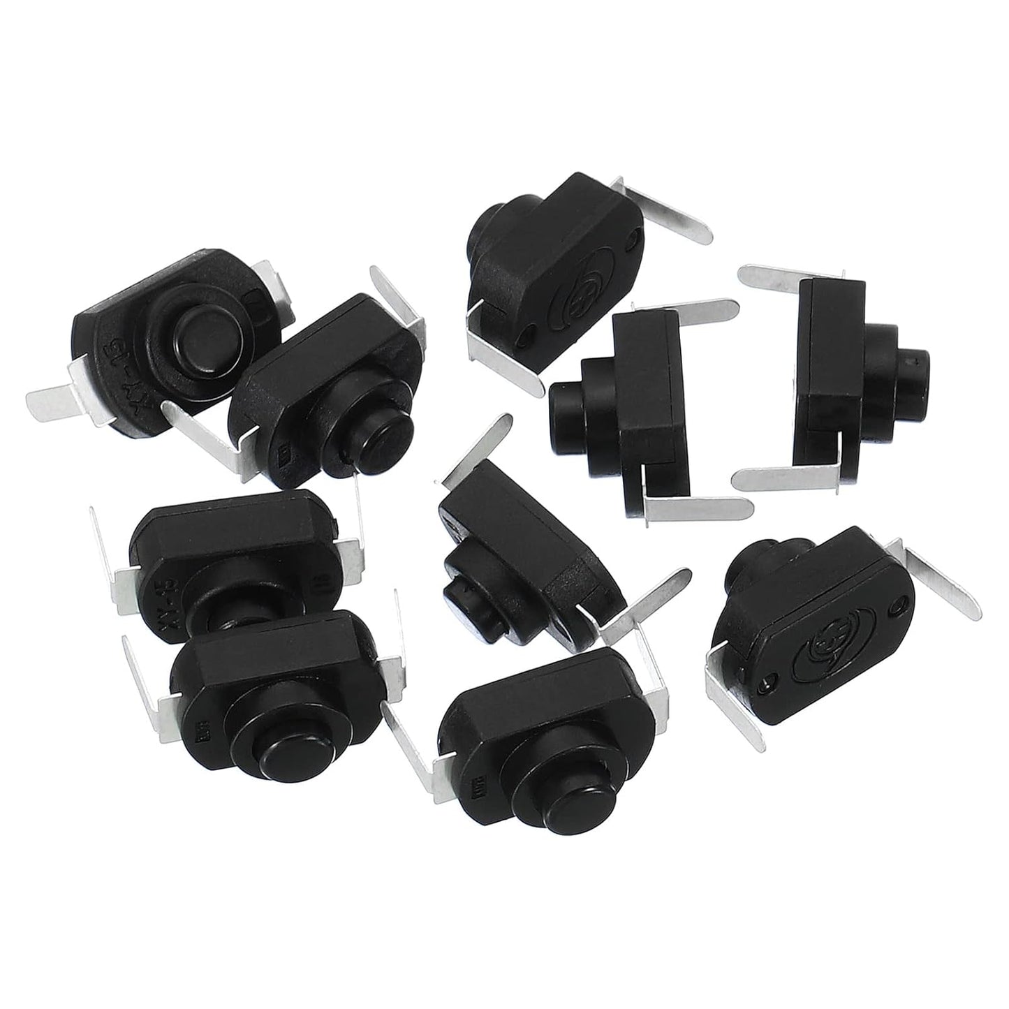 10 x Black Mini micro switch on/off 12*8mm 1Amp with right angle solder tabs