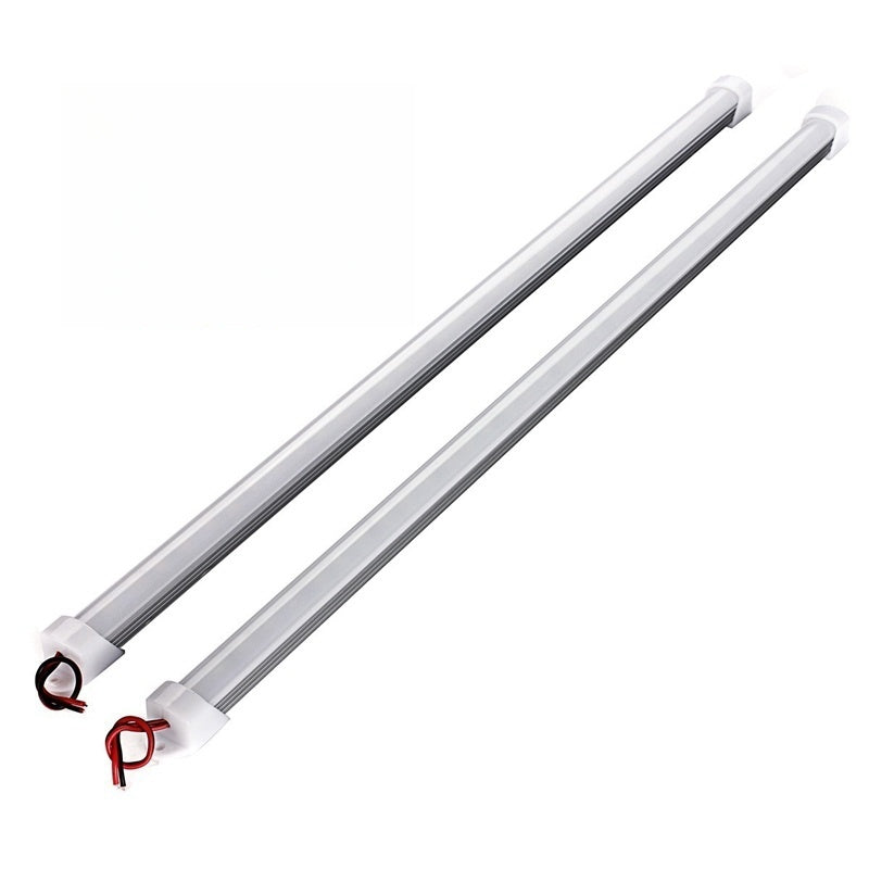 5 x 12v 30cm Warm White Aluminium Body LED Strip with Frosted Lens and end mount