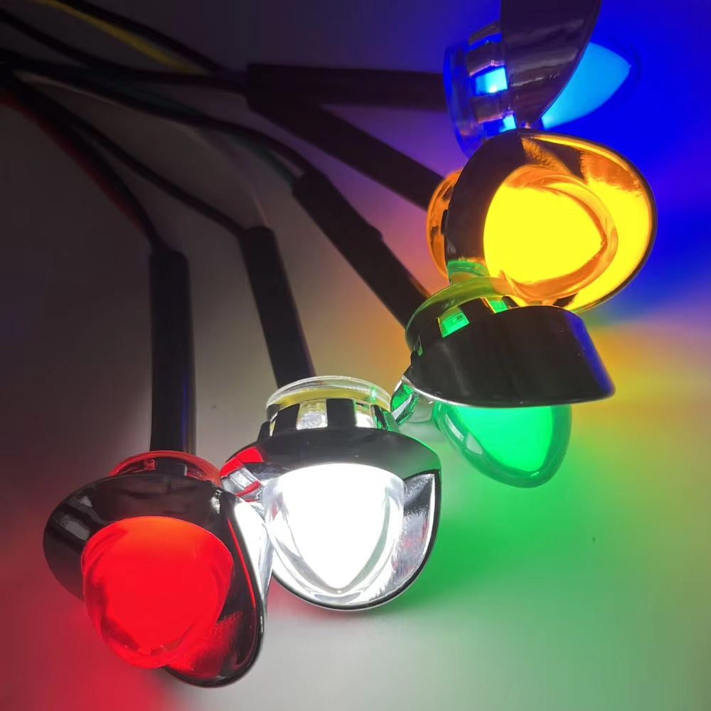10 x Blue Round LED Side Marker Lamps 1.9CM 12V-24V LED Signal Indicator Light